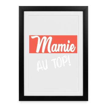 MAMIE. FÊTE DES MÈRES. BONNE FÊTE MAMIE. JE T'AIME - Affiche encadrée (27 × 37 cm) - noir - Devant