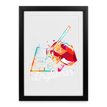 Präziser Bauzeichner Konstruktion - Gerahmtes Poster (27 × 37 cm) - Schwarz - Vorne