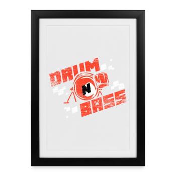 Energetischer Drum n Bass Beat - Gerahmtes Poster (27 × 37 cm) - Schwarz - Vorne