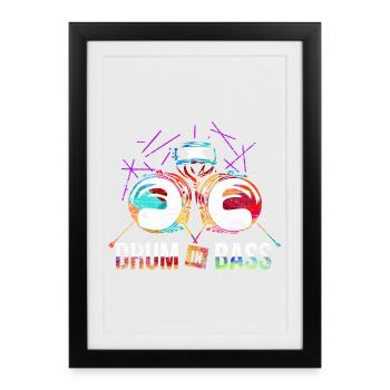 Wummernder Bass Dschungelparty - Gerahmtes Poster (27 × 37 cm) - Schwarz - Vorne