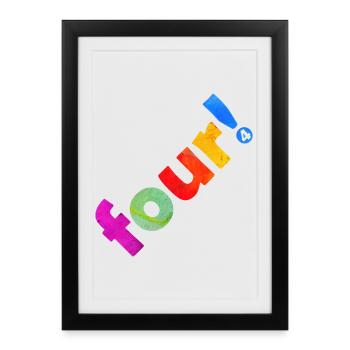 FOUR 4 YEARS 4TH BIRTHDAY - Framed poster (27 × 37 cm) - black - Front