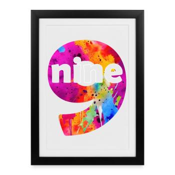 NINE 9 YEARS BOY 9TH BIRTHDAY - Framed poster (27 × 37 cm) - black - Front