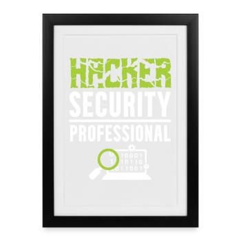 Hacker Security Professional - Gerahmtes Poster (27 × 37 cm) - Schwarz - Vorne