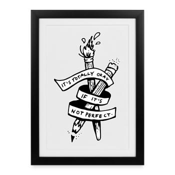Not Perfect - Gerahmtes Poster (27 × 37 cm) - Schwarz - Vorne