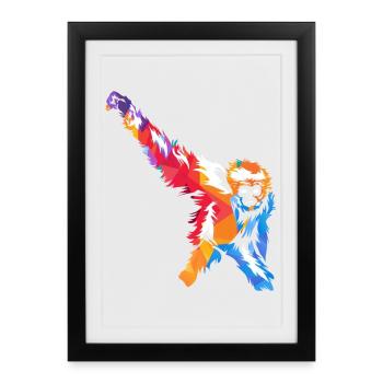 Kletterfreudiger Gibbon Regenwald - Gerahmtes Poster (27 × 37 cm) - Schwarz - Vorne
