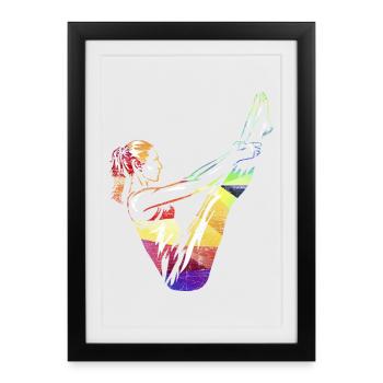 Energiegeladene Pilates Trainerin - Gerahmtes Poster (27 × 37 cm) - Schwarz - Vorne