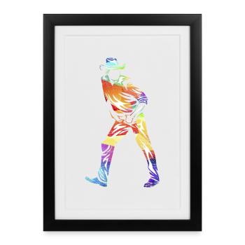 Linie Tanzen - Gerahmtes Poster (27 × 37 cm) - Schwarz - Vorne