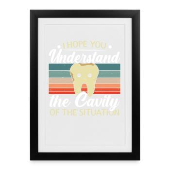 Ich hoffe, du verstehst den Ernst der Lage - Gerahmtes Poster (27 × 37 cm) - Schwarz - Vorne