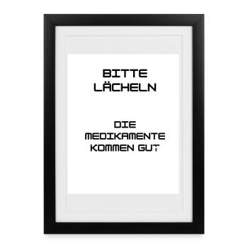 Keep Smiling - Gerahmtes Poster (27 × 37 cm) - Schwarz - Vorne