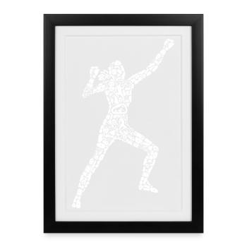 Klettern Symbole Bouldern Mädchen Frauen Climbing - Gerahmtes Poster (27 × 37 cm) - Schwarz - Vorne