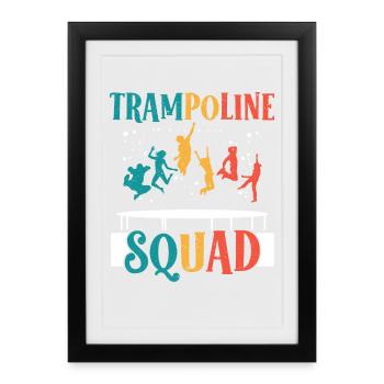 Trampolin Kader Springen Trampoliner Trampolinspri - Gerahmtes Poster (27 × 37 cm) - Schwarz - Vorne