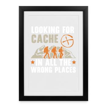 Suche nach Cache an den falschen Orten - Gerahmtes Poster (27 × 37 cm) - Schwarz - Vorne