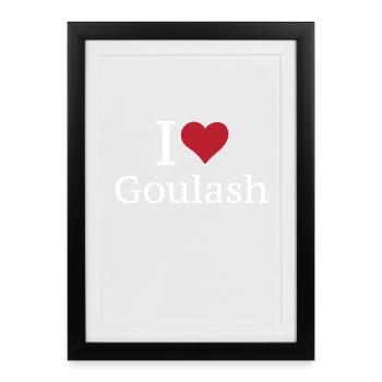 Deftiger Ungarischer Gulascheintopf - Gerahmtes Poster (27 × 37 cm) - Schwarz - Vorne