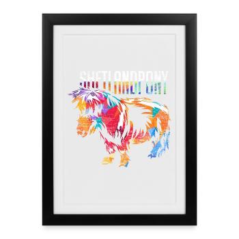 Robustes Shetlandpony Inselrasse - Gerahmtes Poster (27 × 37 cm) - Schwarz - Vorne