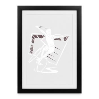 Graziler Kunstradfahrer Wettkampf - Gerahmtes Poster (27 × 37 cm) - Schwarz - Vorne
