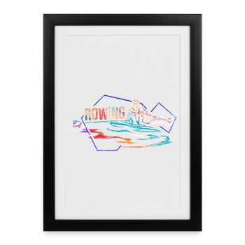 Pfeilschneller Rudersport Regatta - Gerahmtes Poster (27 × 37 cm) - Schwarz - Vorne