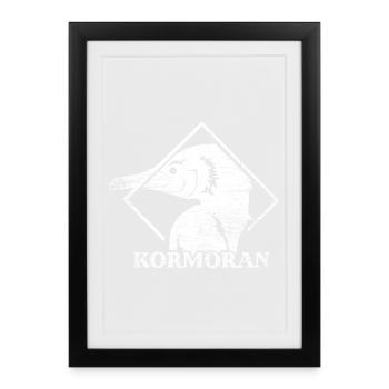 Schlanker Kormoran Küstenjäger - Gerahmtes Poster (27 × 37 cm) - Schwarz - Vorne