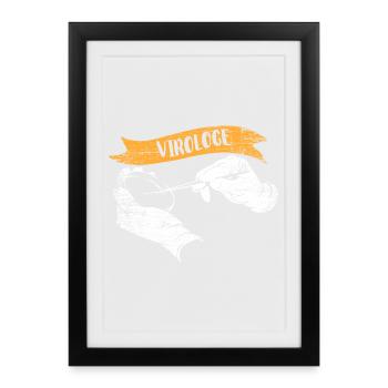 Scharfsinniger Virologe Mikroskop - Gerahmtes Poster (27 × 37 cm) - Schwarz - Vorne