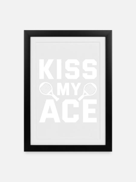 Lustiges Padel Spieler Design Padel-Tennis - Gerahmtes Poster (27 × 37 cm) - Schwarz