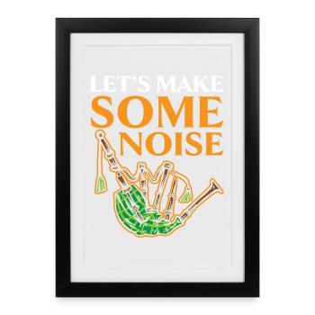 Lasst uns etwas Lärm machen Instrument Musiker Dud - Gerahmtes Poster (27 × 37 cm) - Schwarz - Vorne