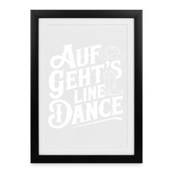 Line Dance mein Hobby - meine Passion - mein Ding - Gerahmtes Poster (27 × 37 cm) - Schwarz - Vorne