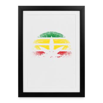Cannabis Retro - Gerahmtes Poster (27 × 37 cm) - Schwarz - Vorne