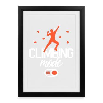 Bouldern Boulder Bergsteiger Kletterer Klettern - Gerahmtes Poster (27 × 37 cm) - Schwarz - Vorne