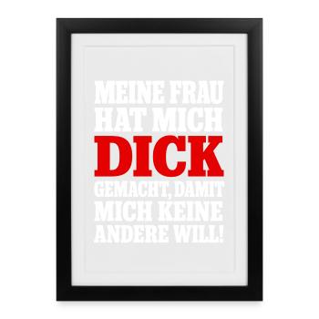 Bauch Wächst Weil Ehefrau Lecker Backt - Gerahmtes Poster (27 × 37 cm) - Schwarz - Vorne