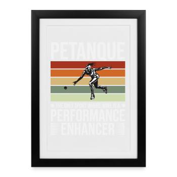 Boule – Der einzige Sport, wo Wein hilft - Gerahmtes Poster (27 × 37 cm) - Schwarz - Vorne