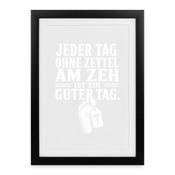 Lustiger Spruch auf der Sohle Sarkasmus Und Ironie - Gerahmtes Poster (27 × 37 cm) - Schwarz - Vorne