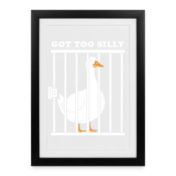 Goose Funny Graphic - Gerahmtes Poster (27 × 37 cm) - Schwarz - Vorne