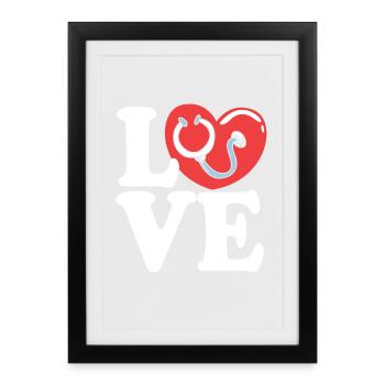 Altenheim Altenpflegerin Krankenpfleger - Gerahmtes Poster (27 × 37 cm) - Schwarz - Vorne