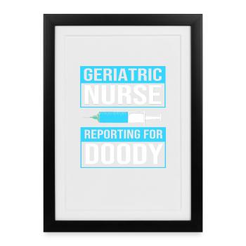 Altenheim Altenpflegerin Krankenpfleger - Gerahmtes Poster (27 × 37 cm) - Schwarz - Vorne