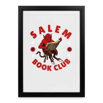 Salem Book Club Vintage Devil - Gerahmtes Poster (27 × 37 cm) - Schwarz - Vorne