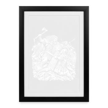 Germanen gegen Römer - Gerahmtes Poster (27 × 37 cm) - Schwarz - Vorne