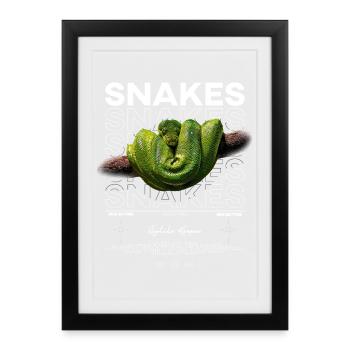 Green Tree Python Modern Reptile Keeper Streetwear - Gerahmtes Poster (27 × 37 cm) - Schwarz - Vorne