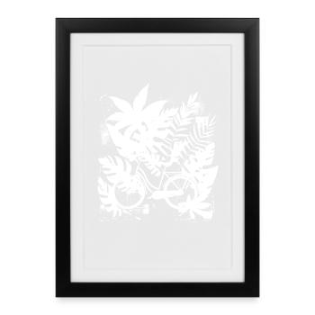 Fahrrad Cartoon Stil - Gerahmtes Poster (27 × 37 cm) - Schwarz - Vorne