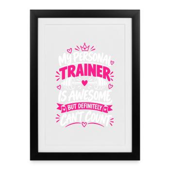 Personal Trainer Bodybuilder Gym Kraftsport - Gerahmtes Poster (27 × 37 cm) - Schwarz - Vorne