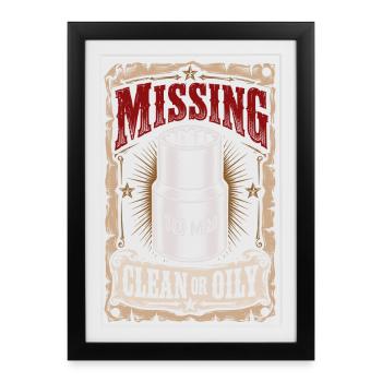 Missing clean or oily Car lover car guy mechanic - Gerahmtes Poster (27 × 37 cm) - Schwarz - Vorne