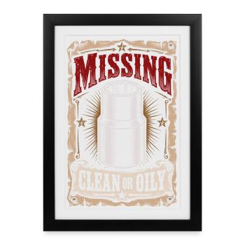 Missing clean or oily Car lover car guy mechanic - Gerahmtes Poster (27 × 37 cm) - Schwarz - Vorne
