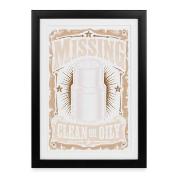 Missing clean or oily Car lover car guy mechanic - Gerahmtes Poster (27 × 37 cm) - Schwarz - Vorne