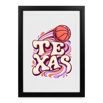 Texas Hoop Swirl - Gerahmtes Poster (27 × 37 cm) - Schwarz - Vorne