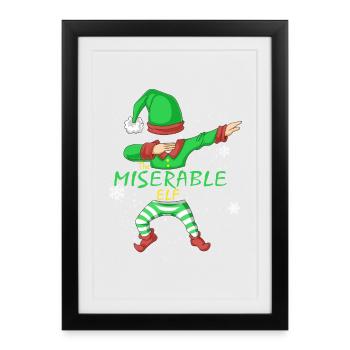 Elender Familienelf passt zum Weihnachts-T-Shirt - Gerahmtes Poster (27 × 37 cm) - Schwarz - Vorne