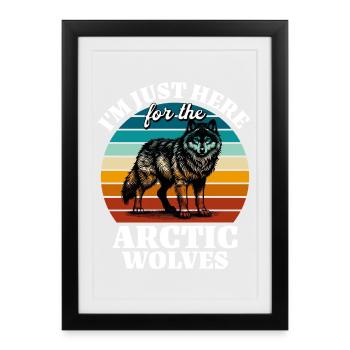 Lustige Polarwolf Sprüche - Gerahmtes Poster (27 × 37 cm) - Schwarz - Vorne