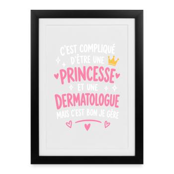 Prinzessin Dermatologin: Ich schaffe das - Gerahmtes Poster (27 × 37 cm) - Schwarz - Vorne