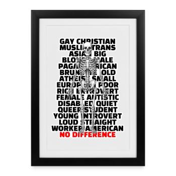 No Difference - Gerahmtes Poster (27 × 37 cm) - Schwarz - Vorne