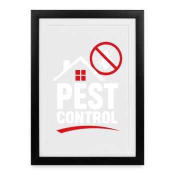 Schädlingsbekämpfungs-Logo - Gerahmtes Poster (27 × 37 cm) - Schwarz - Vorne