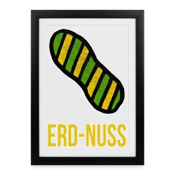 Erdnuss Erdung Elektriker-Witz Wortspiel - Gerahmtes Poster (27 × 37 cm) - Schwarz - Vorne