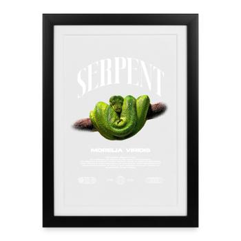 Green Tree Python Modern Reptile Keeper Streetwear - Gerahmtes Poster (27 × 37 cm) - Schwarz - Vorne