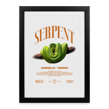 Green Tree Python Modern Reptile Keeper Streetwear - Gerahmtes Poster (27 × 37 cm) - Schwarz - Vorne
